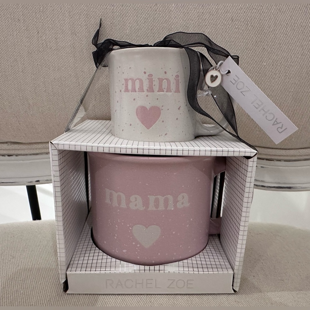 💗 Momma & Mini Rachel Zoe Ceramic Mug Gift Set of 2 HTF Absolutely Adorable NWT